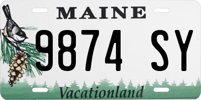 ME license plate 9874SY