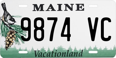 ME license plate 9874VC