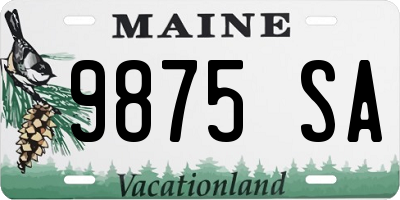 ME license plate 9875SA