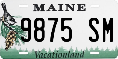ME license plate 9875SM