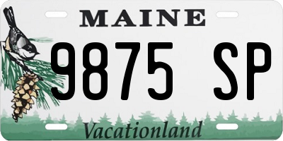ME license plate 9875SP