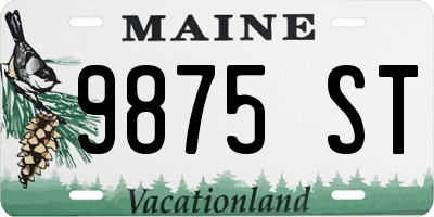 ME license plate 9875ST