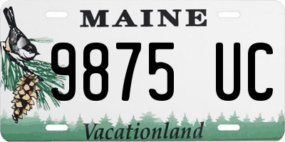 ME license plate 9875UC