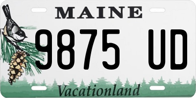 ME license plate 9875UD