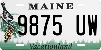 ME license plate 9875UW