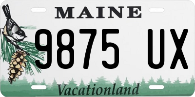 ME license plate 9875UX