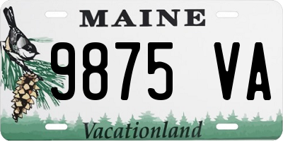ME license plate 9875VA