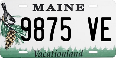 ME license plate 9875VE