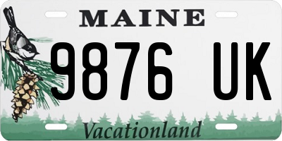 ME license plate 9876UK