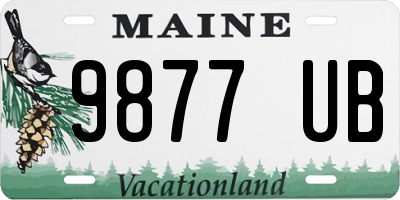 ME license plate 9877UB