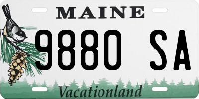 ME license plate 9880SA