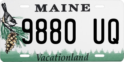 ME license plate 9880UQ