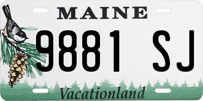 ME license plate 9881SJ
