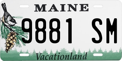 ME license plate 9881SM