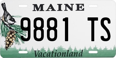 ME license plate 9881TS