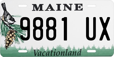 ME license plate 9881UX