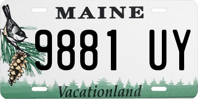 ME license plate 9881UY