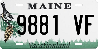 ME license plate 9881VF