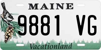 ME license plate 9881VG