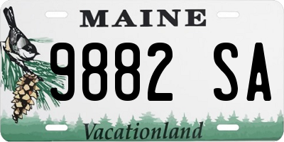 ME license plate 9882SA