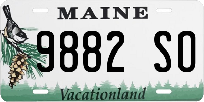ME license plate 9882SO