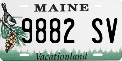 ME license plate 9882SV