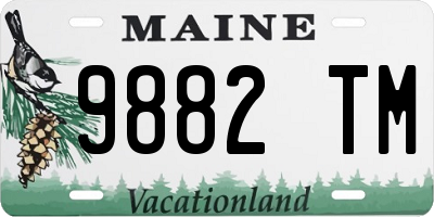 ME license plate 9882TM