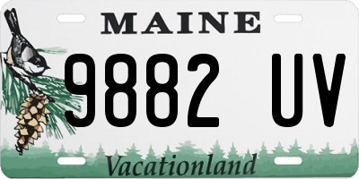 ME license plate 9882UV