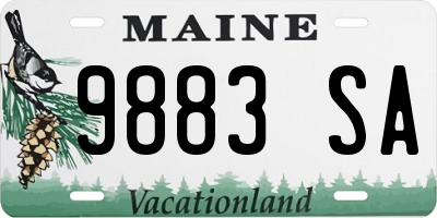 ME license plate 9883SA