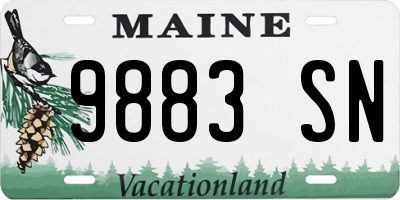 ME license plate 9883SN