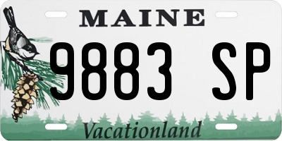 ME license plate 9883SP