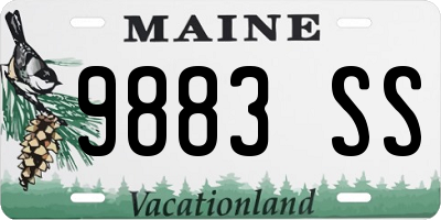 ME license plate 9883SS