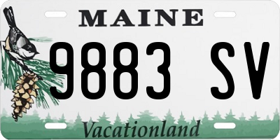 ME license plate 9883SV