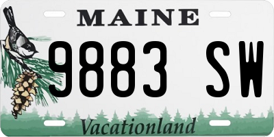 ME license plate 9883SW