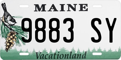 ME license plate 9883SY