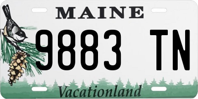 ME license plate 9883TN