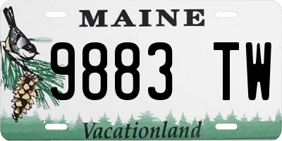 ME license plate 9883TW