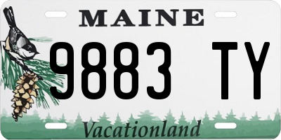 ME license plate 9883TY