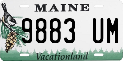 ME license plate 9883UM