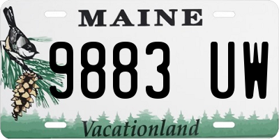 ME license plate 9883UW