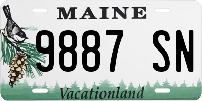 ME license plate 9887SN