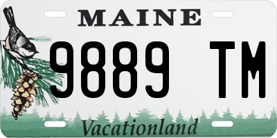ME license plate 9889TM
