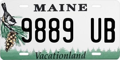 ME license plate 9889UB