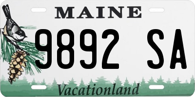 ME license plate 9892SA