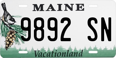 ME license plate 9892SN