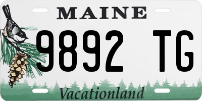 ME license plate 9892TG