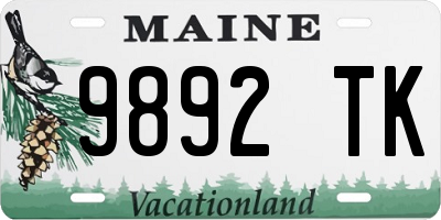 ME license plate 9892TK