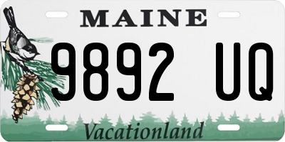 ME license plate 9892UQ