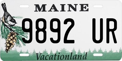 ME license plate 9892UR