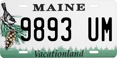 ME license plate 9893UM